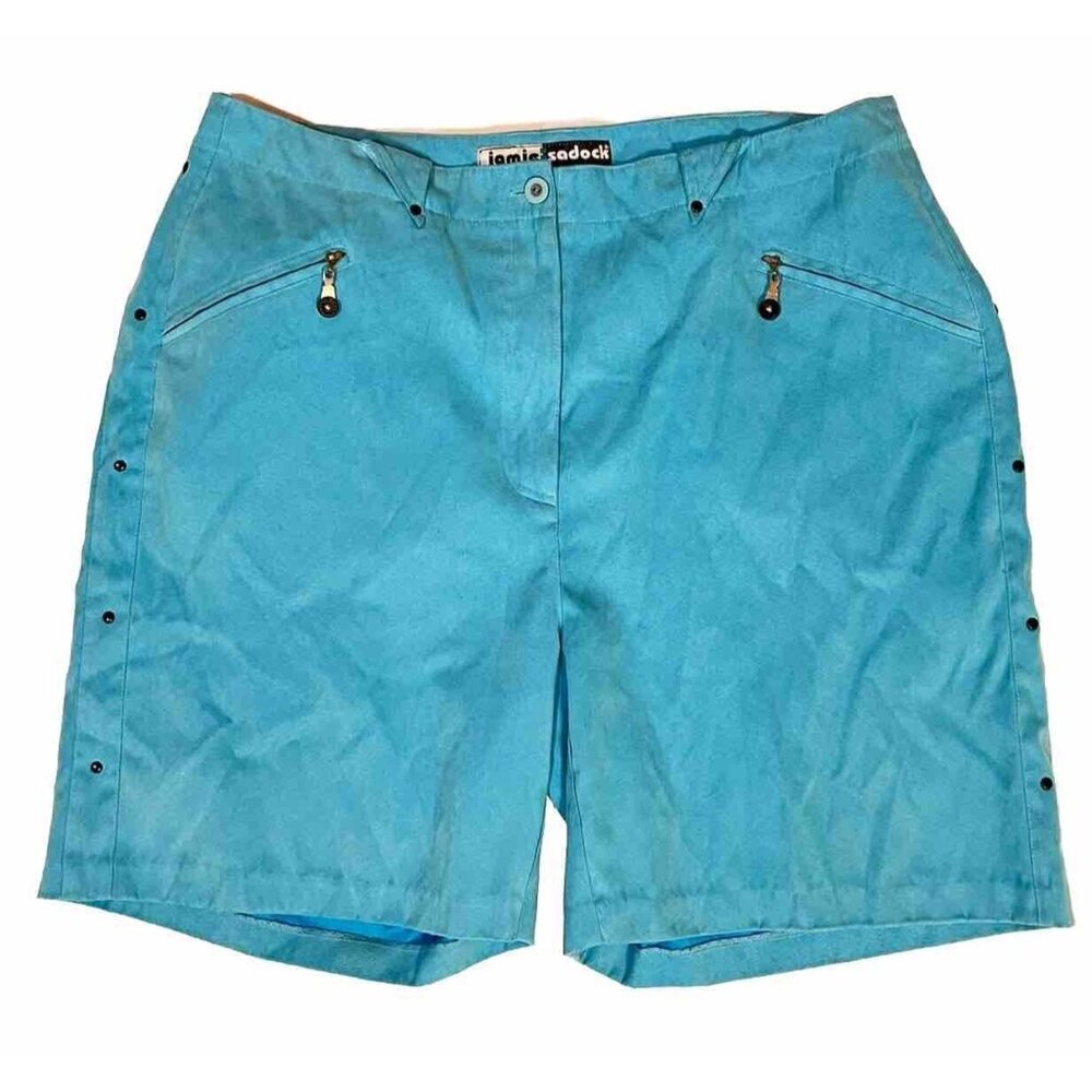 Jamie Sadock Size 14 Women's Light Blue Suede Feel Golf Shorts 33" x 7"